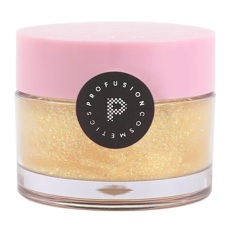 Profusion Cosmetics I 🖤 Boba So Jelly face and body glitter in vibrant dragonfruit pink, featuring shimmering, colorful glitter particles.