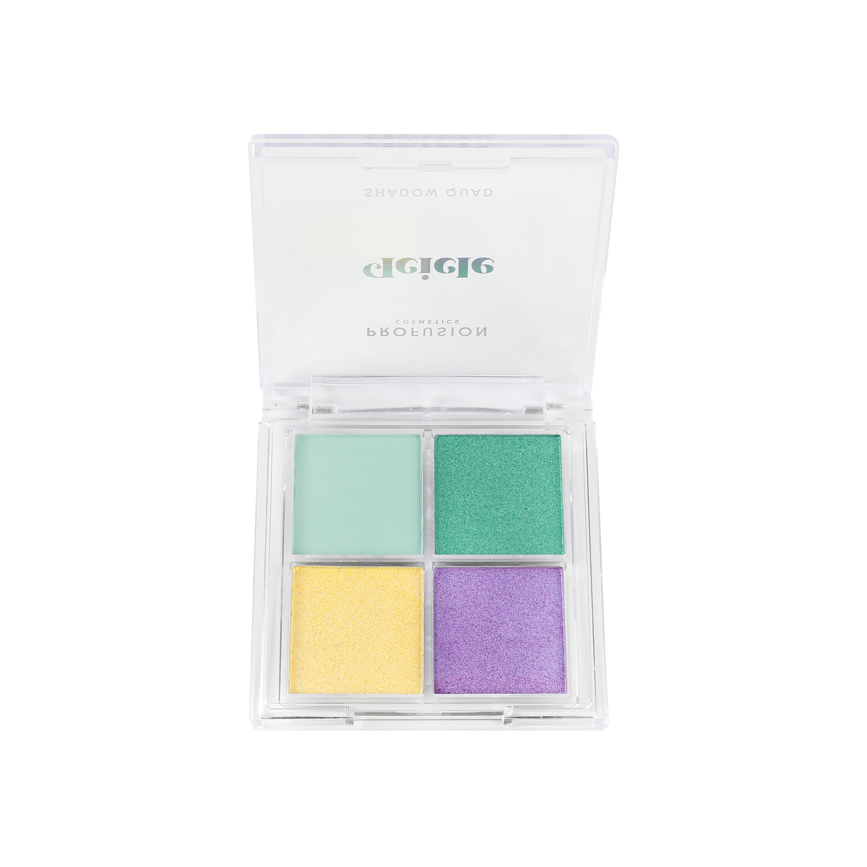 Profusion Cosmetics Frosted Snow Sparkle Icicle Eyeshadow displayed on eye with icy, glittery shimmer for a frosty winter look.