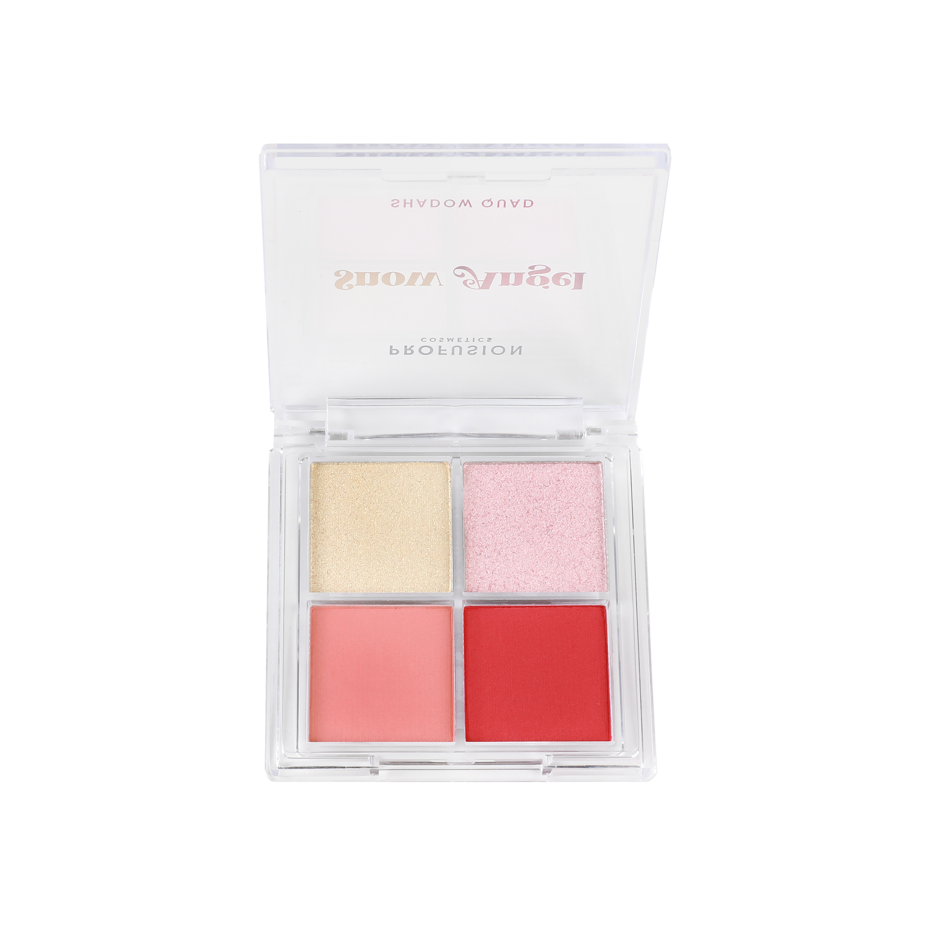 Profusion Cosmetics Frosted Snow Sparkle Snow Angel Eyeshadow showing shimmery frosted white eye makeup with glitter accents.