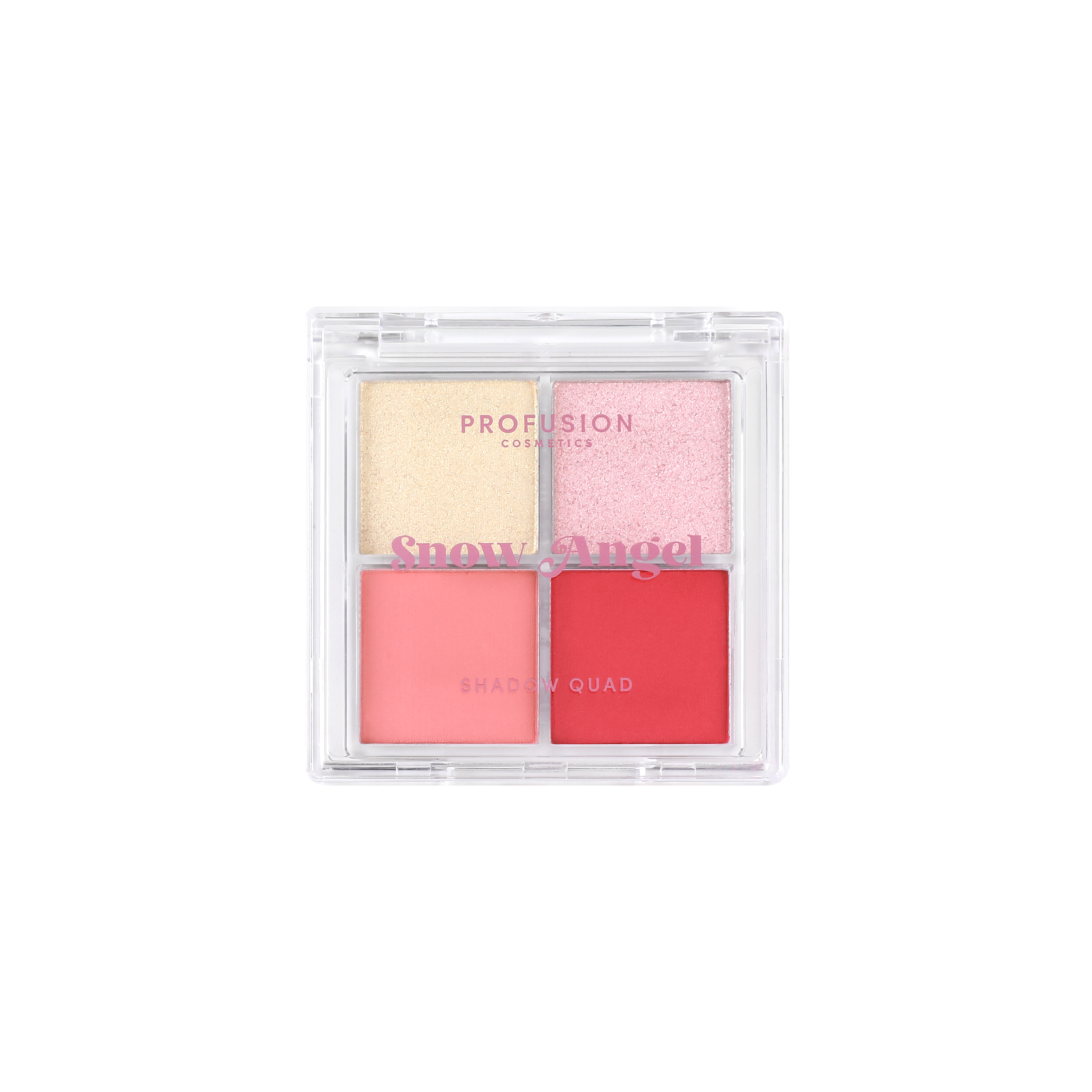 Profusion Cosmetics Frosted Snow Sparkle Snow Angel Eyeshadow with shimmering, frosted snowflake-inspired eye makeup.