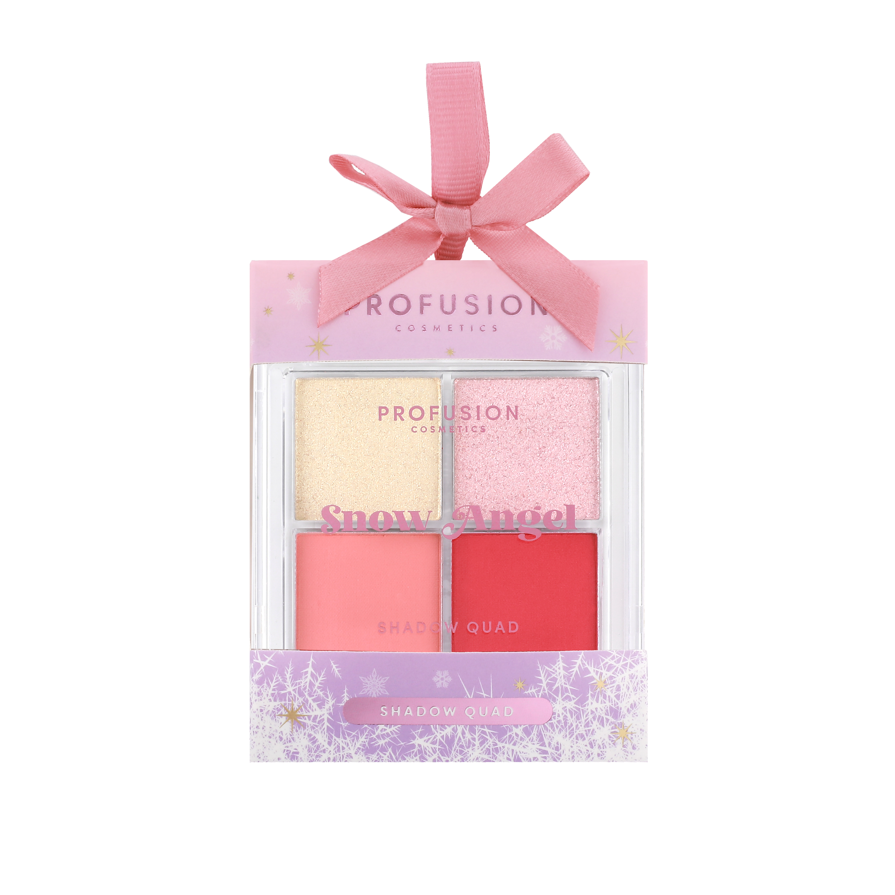 Profusion Cosmetics Frosted Snow Sparkle Snow Angel eyeshadow with shimmering, frosted finish on eye makeup look