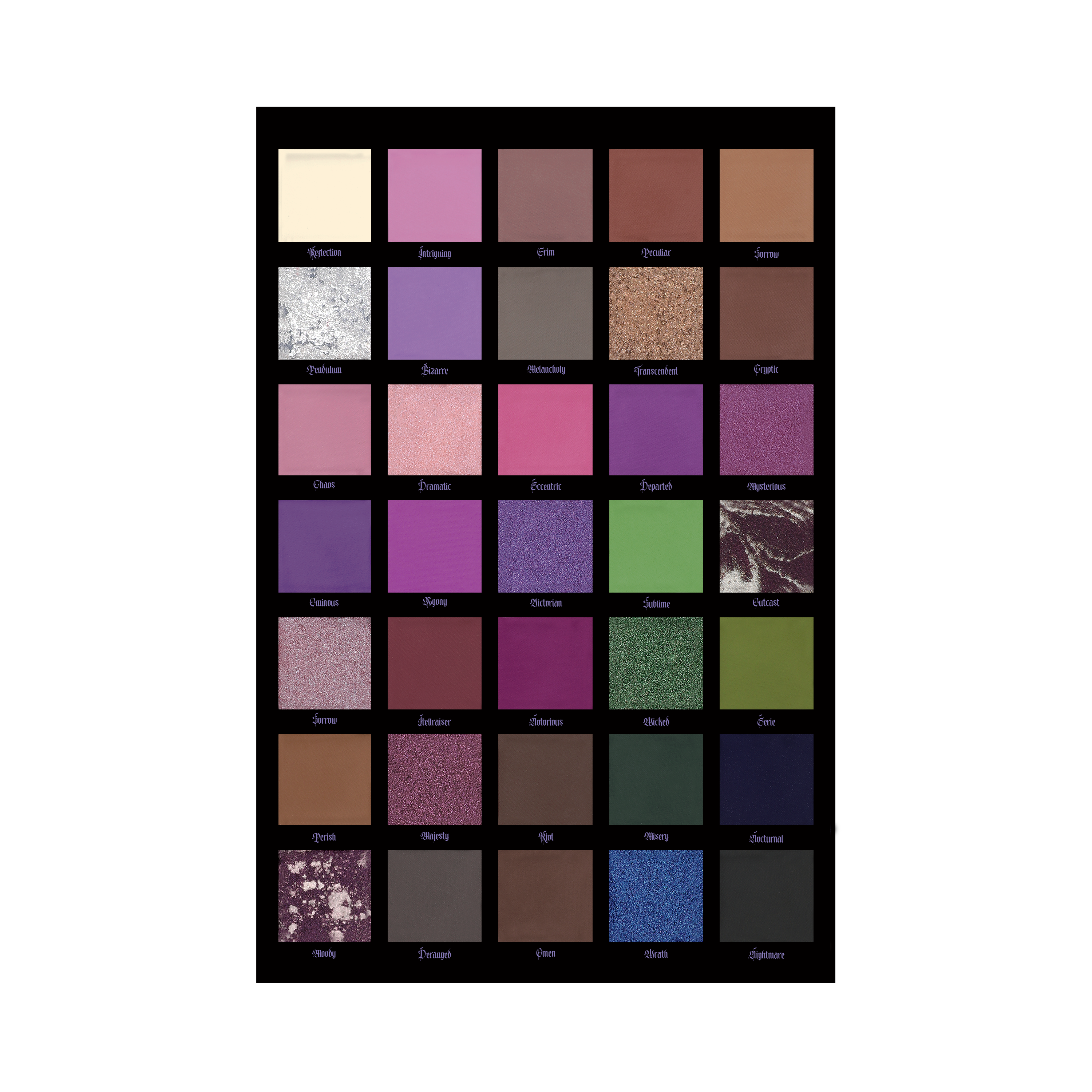 Profusion Cosmetics Moonlight Magic 35 Shade Eye Palette with shimmering and matte eyeshadows in various colors.