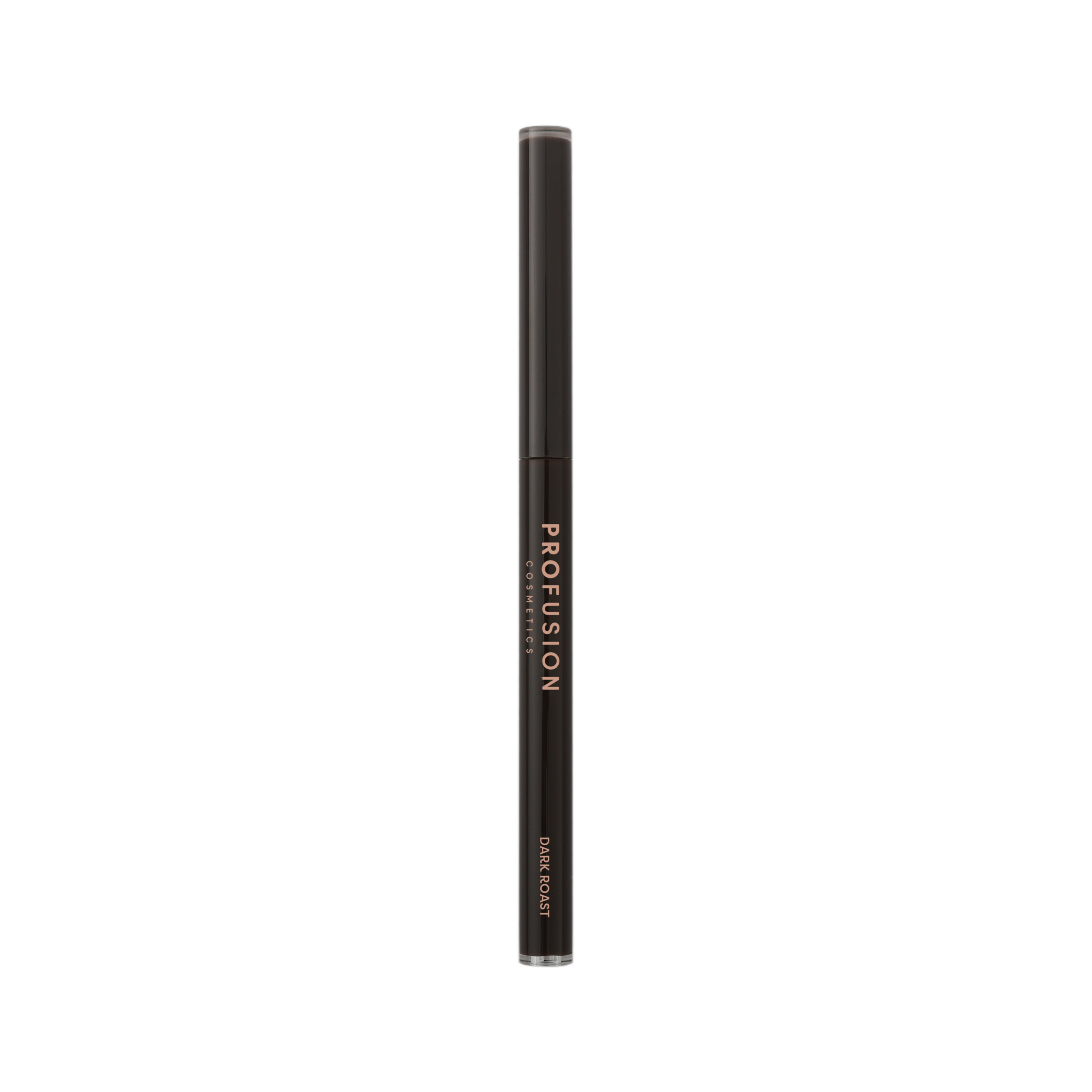 Profusion Cosmetics Seamless Strokes Precision Gel Eyeliner in Dark Roast, close-up of the dark brown gel eyeliner pencil.