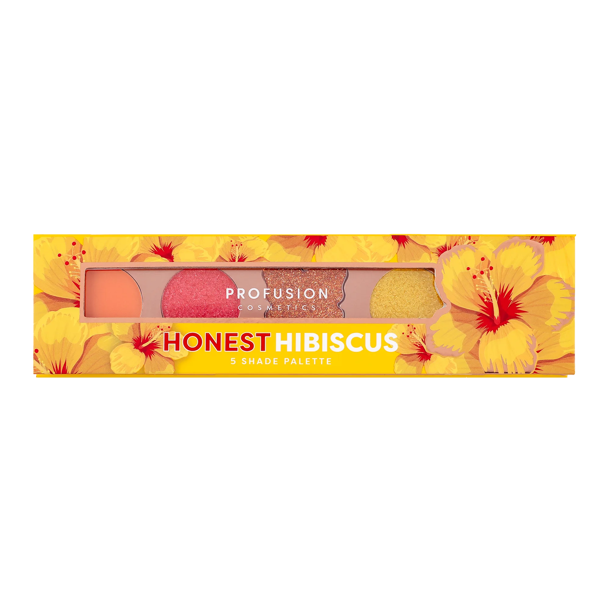 Profusion Cosmetics Blooming Hues 5-shade eye palette with romantic rose tones and natural eye makeup look.