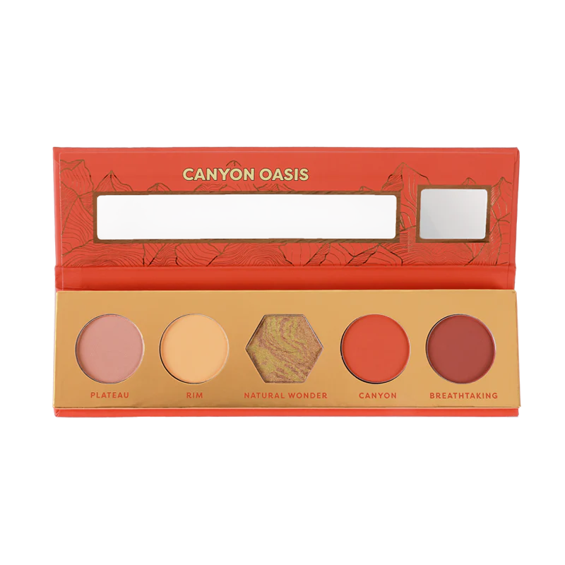 Profusion Cosmetics Blooming Beauty 5 Shade Eyeshadow Palette with vibrant, natural tones in a sleek compact.