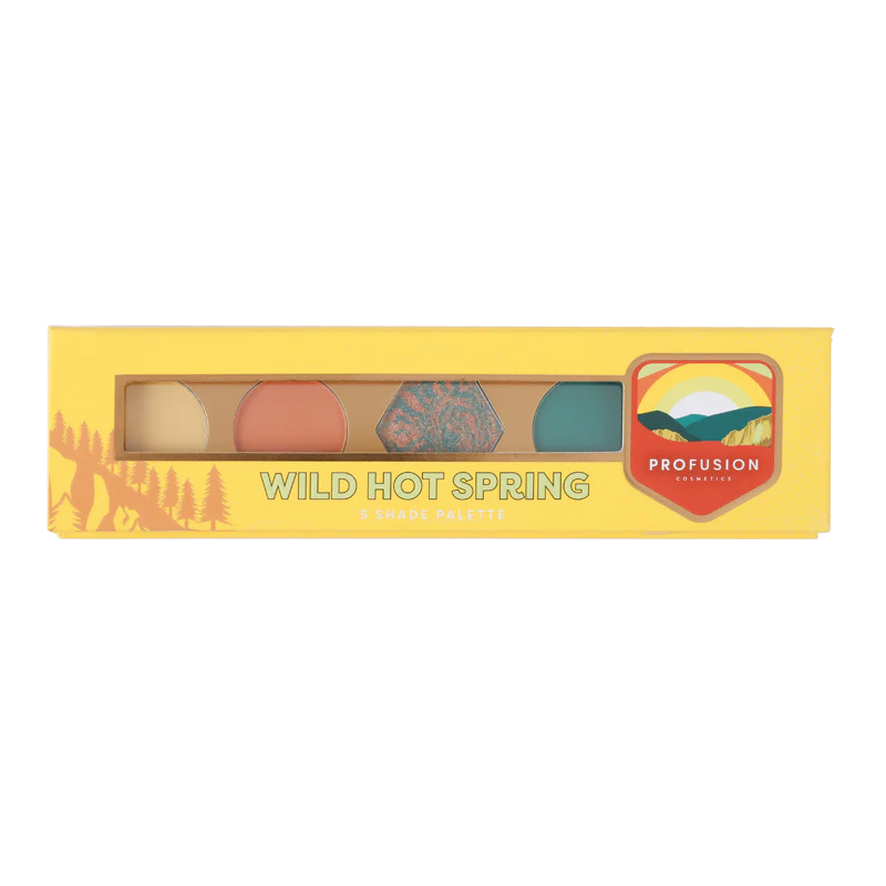 Profusion Cosmetics Blooming Beauty 5-shade eyeshadow palette with vibrant natural tones and floral-inspired packaging.