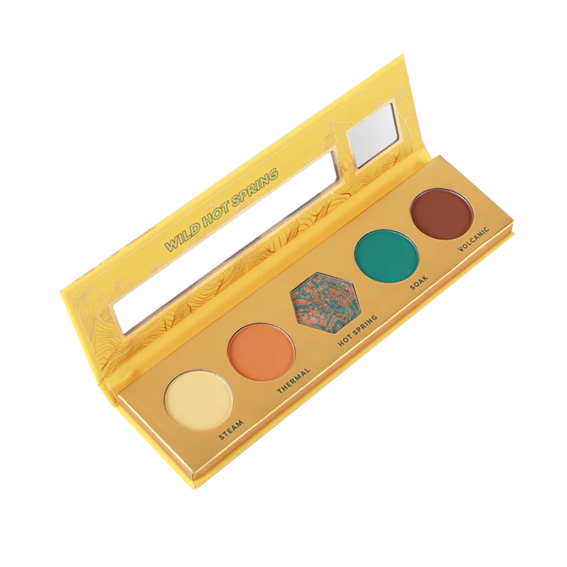 Profusion Cosmetics Blooming Beauty 5-shade eyeshadow palette with vibrant, blooming floral-inspired colors and natural eye makeup look.