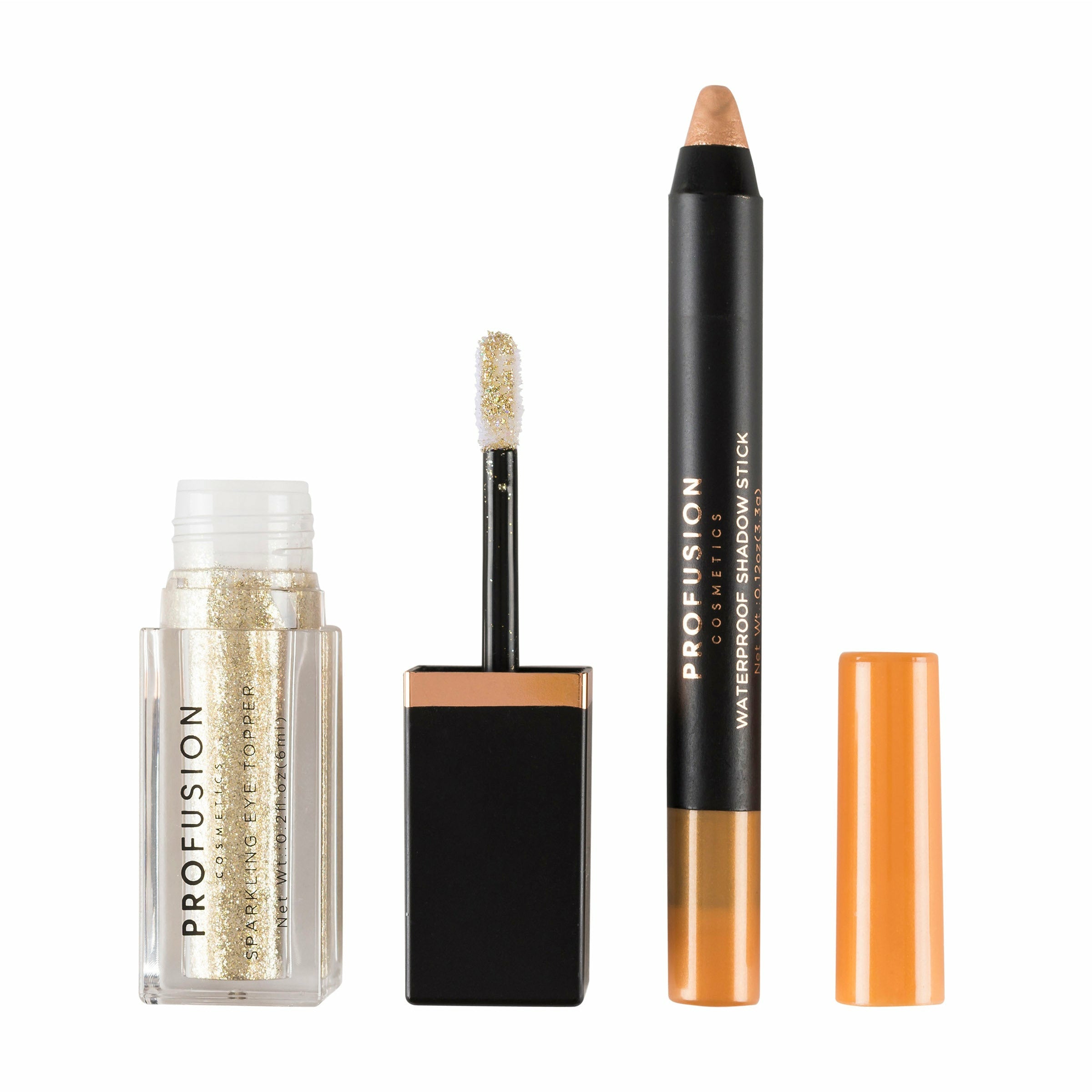 Profusion Cosmetics Eye Sparkler Duo Set featuring shimmering eyeshadows in two shades for dazzling eye looks.