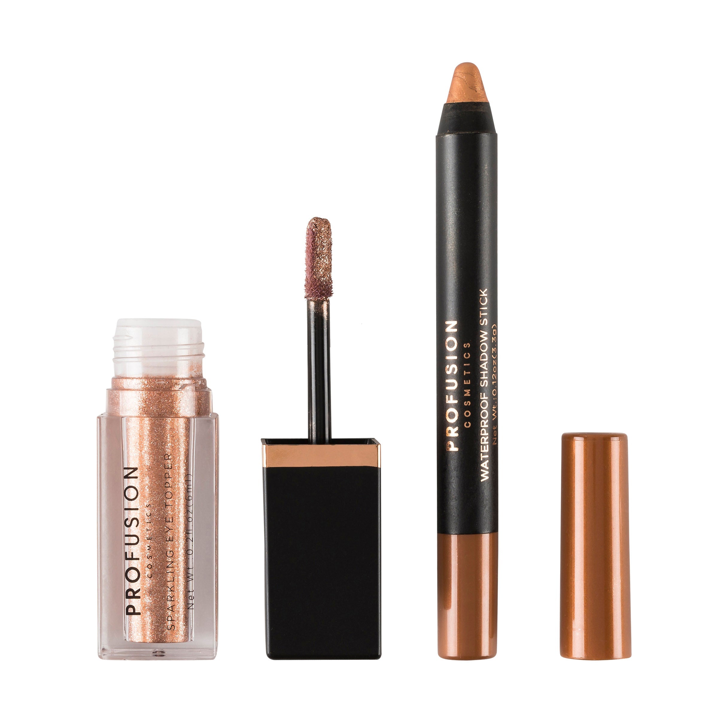 Profusion Cosmetics Eye Sparkler Duo Set featuring shimmering eye shadows in two vibrant shades for dazzling eye looks.