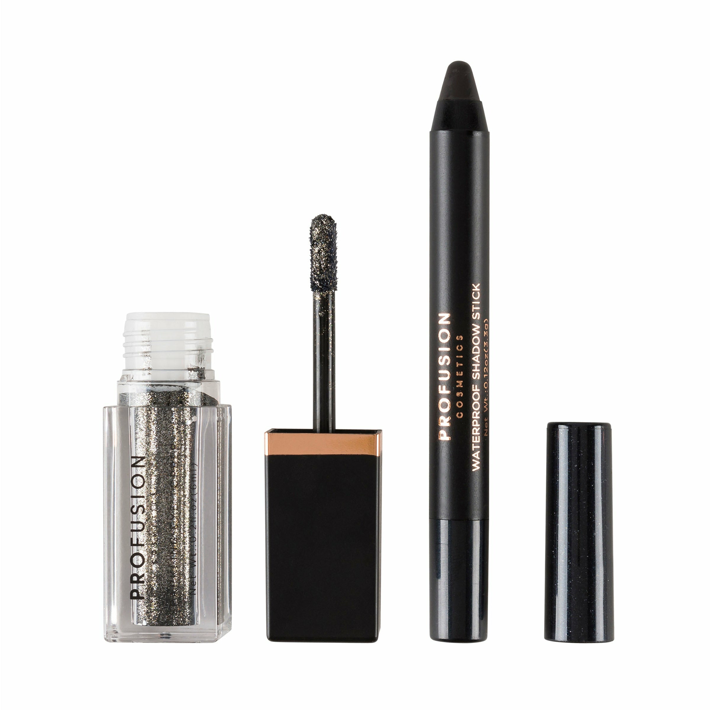 Profusion Cosmetics Eye Sparkler Duo Set with shimmering eye shadows in vibrant shades, perfect for bold eye looks.