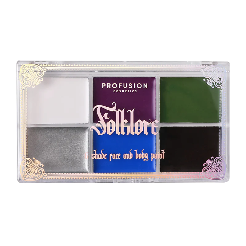 Profusion Cosmetics Enchanted Forest folklore face and body paint eyes makeup with vibrant, mystical woodland-inspired design.