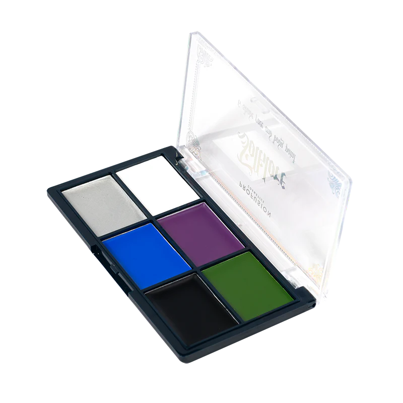 Profusion Cosmetics Enchanted Forest folklore face and body paint eyes with mystical green and earthy tones, detailed forest-inspired design.