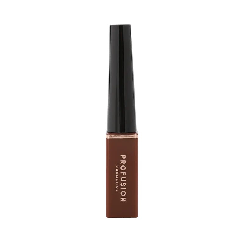 Profusion Cosmetics Everlasting Waterproof Liquid Eyeliner in brown, eye makeup with precise application on eyelids