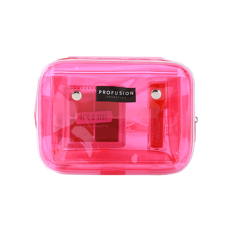 Profusion Cosmetics It's a Vibe festival-ready 3-piece eye bag and cosmetic set with eye makeup products and accessories.