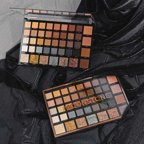 Profusion Cosmetics Moonstone eyeshadow palette with shimmering, natural-toned eyeshadows in sleek packaging.