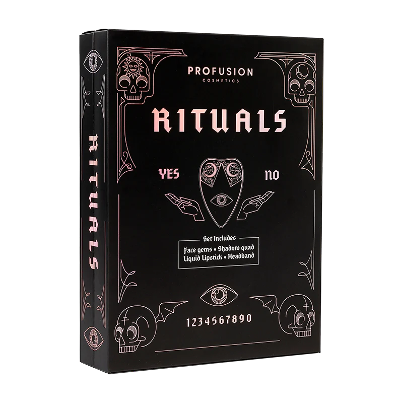 Profusion Cosmetics Rituals 4-piece eye look kit with eyeshadows and eye makeup essentials on a neutral background.