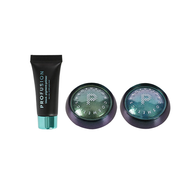 Profusion Cosmetics Metachrome duochromatica multichrome pigment and primer for eyes, with vibrant color-shifting effects.