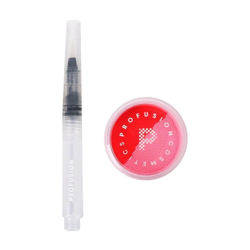 Profusion Cosmetics I 🖤 Boba water-activated liner duo on eyes, featuring vibrant taro shades and precise application.