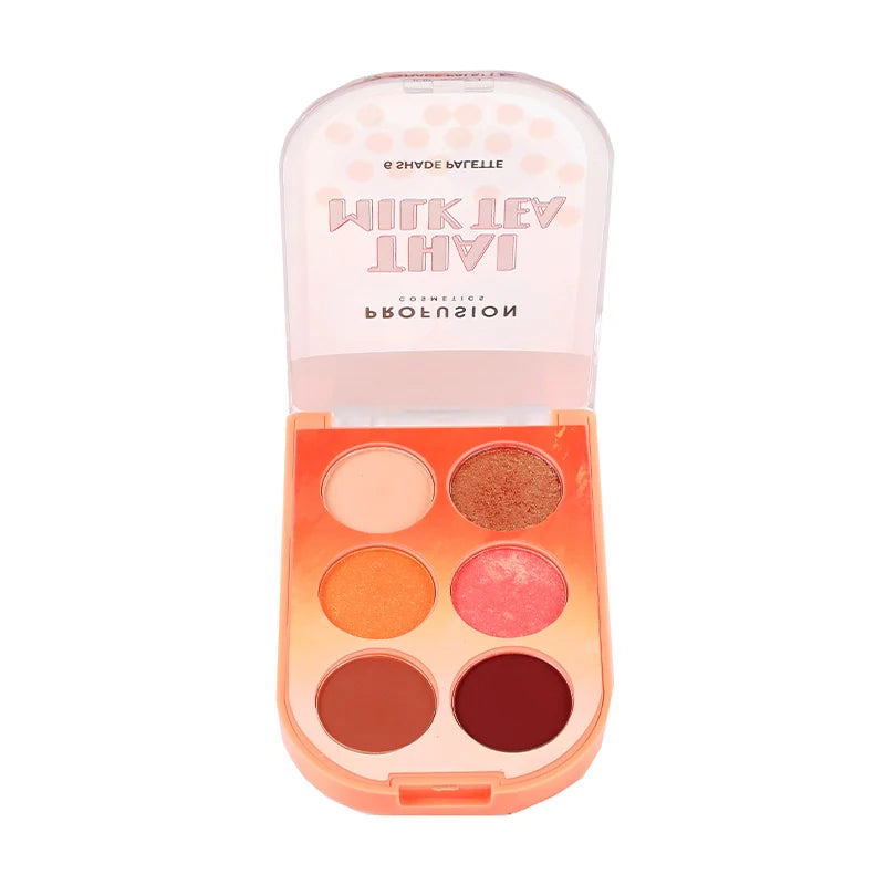 Profusion Cosmetics I 🖤 Boba Milk Tea eyeshadow palette with six shades inspired by taro and milk tea flavors.