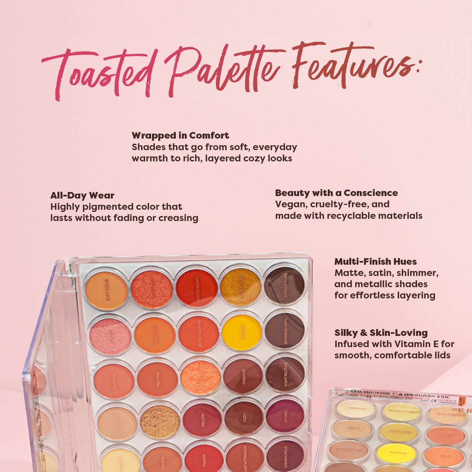Profusion Cosmetics Pro Aritistry 35 Shade Eyeshadow Palette with warm toasted tones and a variety of vibrant eye colors.