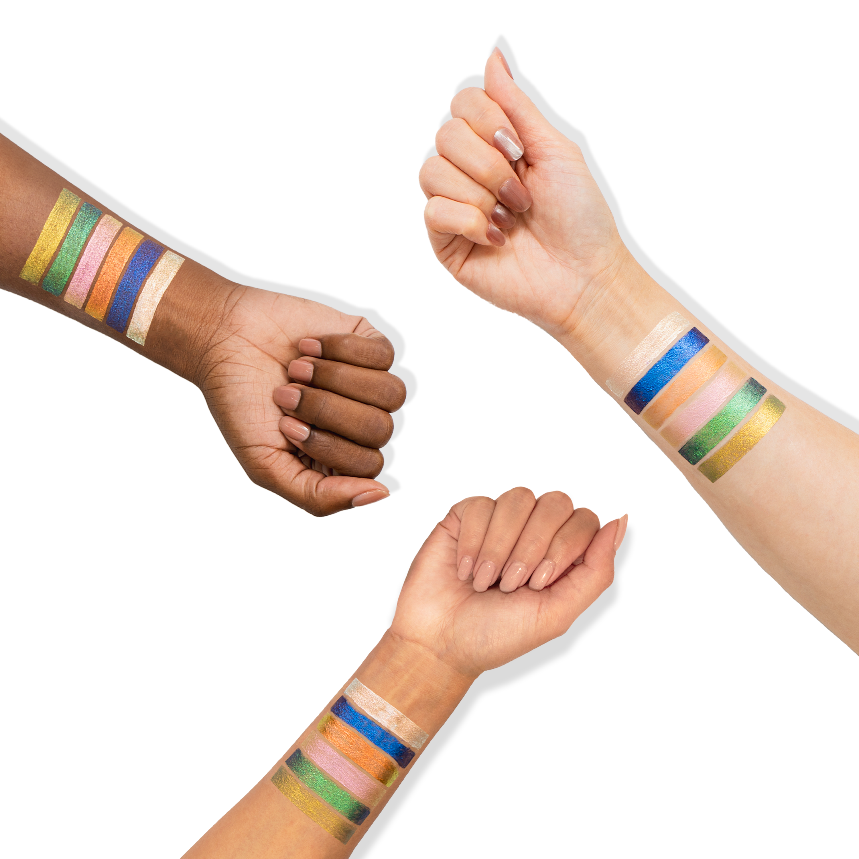 Profusion Cosmetics prismatic chrome liquid eyeshadow in a shimmering, reflective eyeshadow with a vibrant, metallic finish.