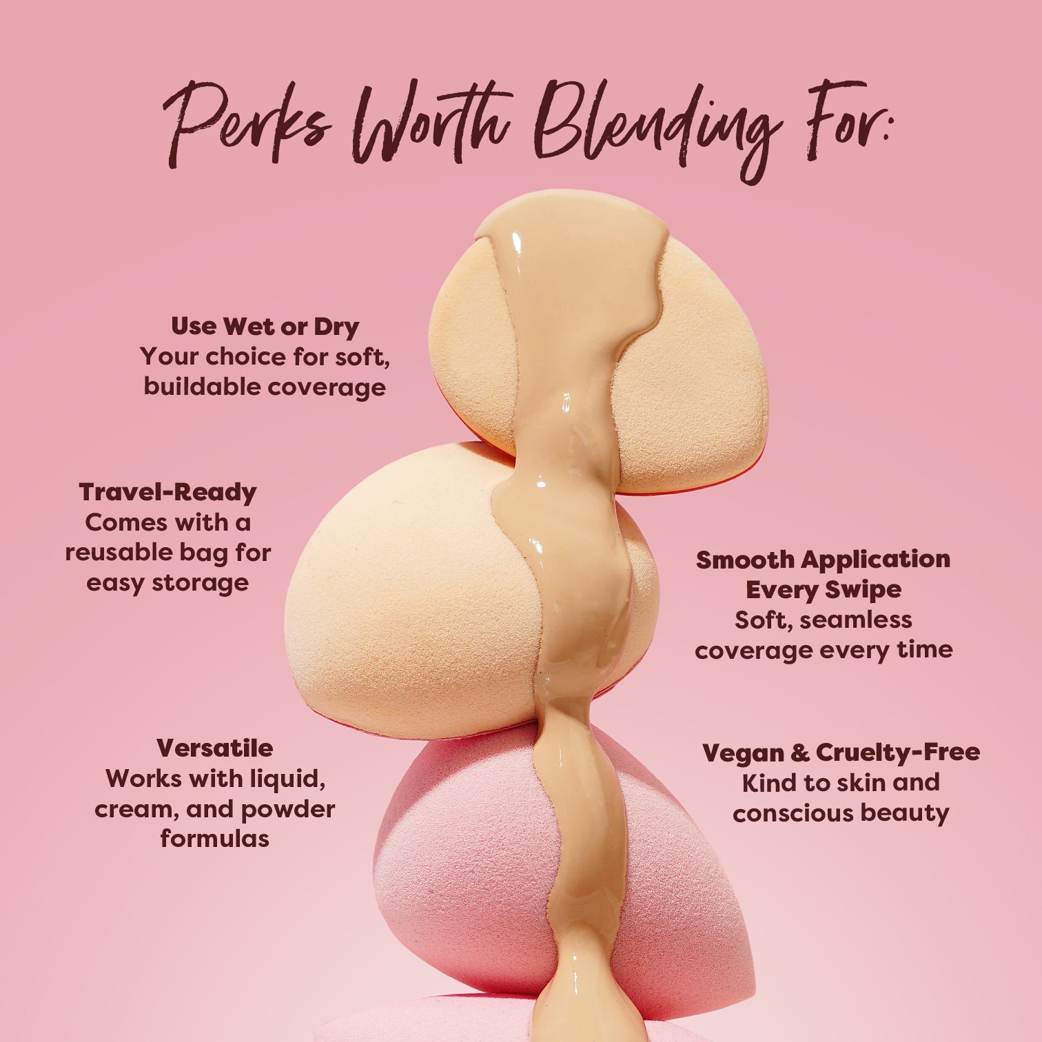 Profusion Cosmetics Blending Essentials makeup sponge and puff set for face blending and flawless makeup application.
