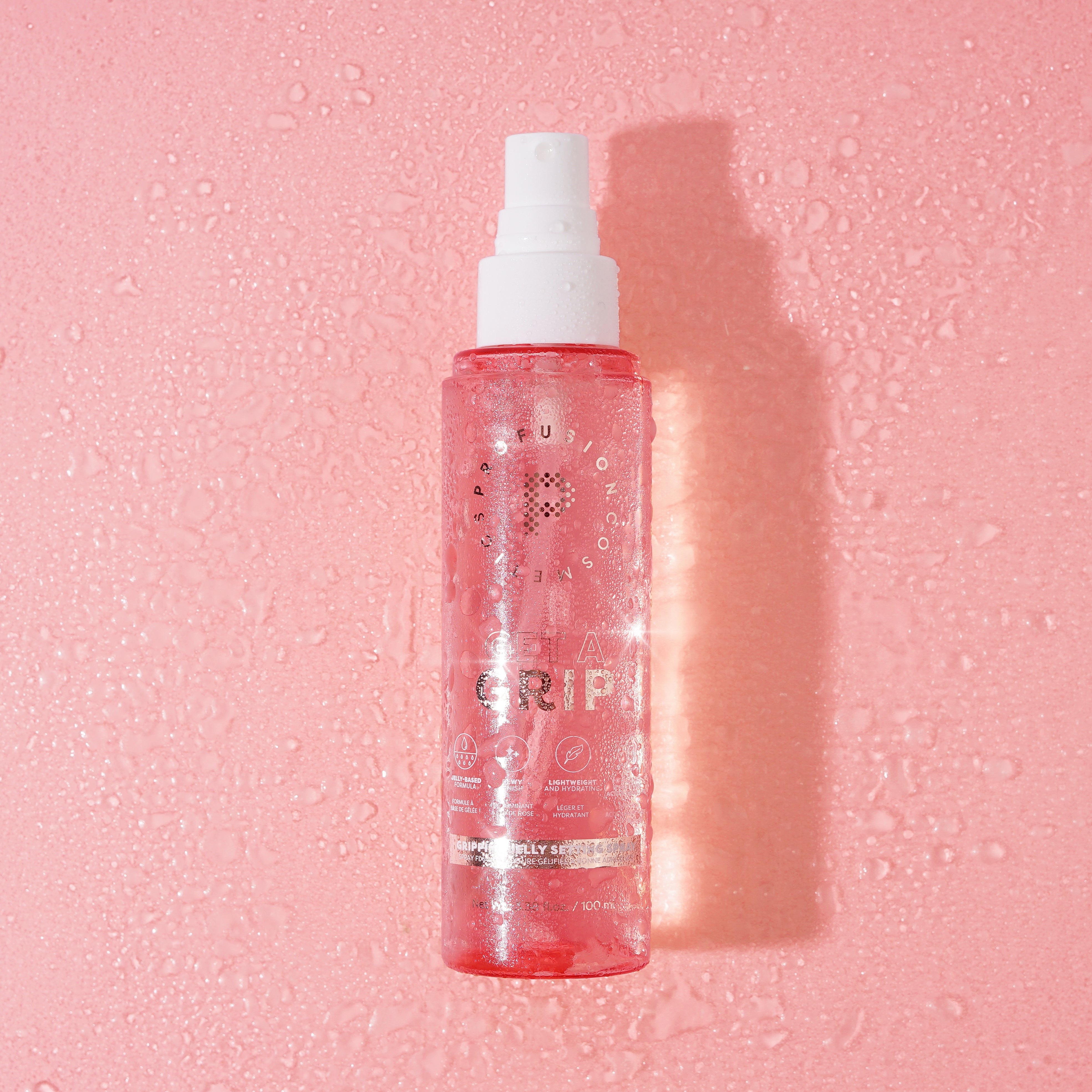 Profusion Cosmetics Get a Grip Gripping Jelly Setting Spray for face, helps lock in makeup with a refreshing gel texture.