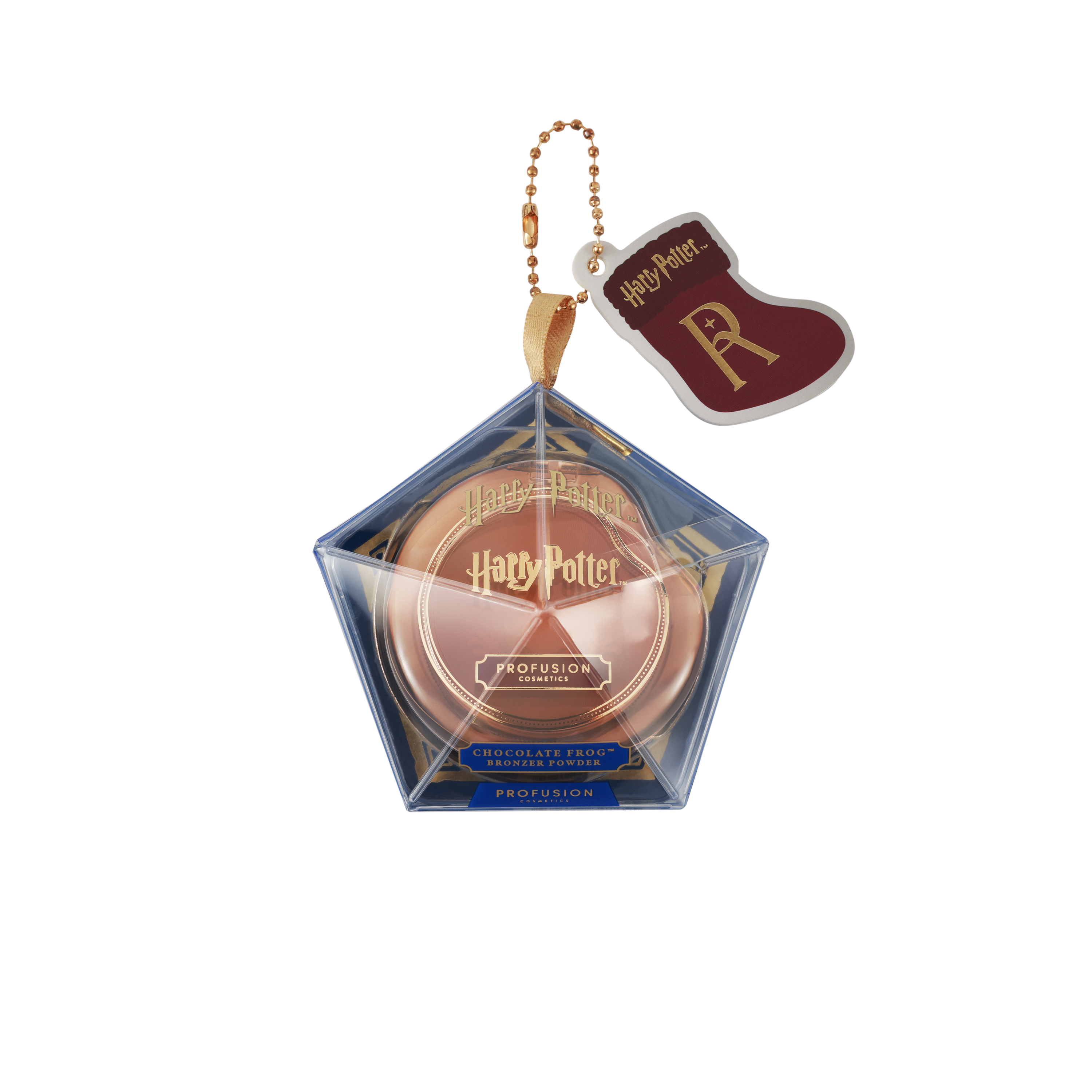 Profusion Cosmetics Harry Potter Holiday Chocolate Frog bronzer powder for face, featuring Harry Potter-themed packaging and bronzing effect.