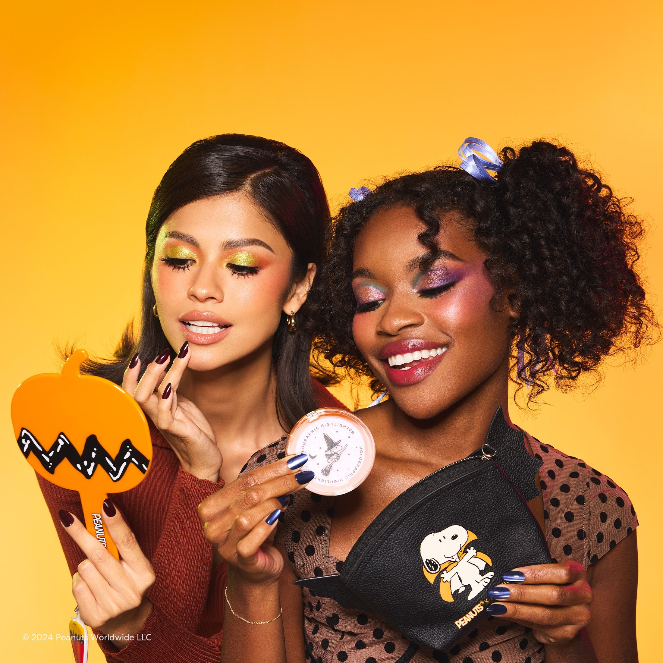 Profusion Cosmetics Peanuts Halloween Spooktacular Glow holographic face highlighter with vibrant, shimmering finish.