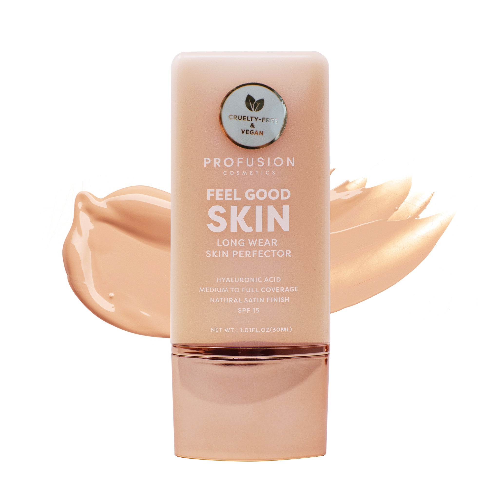 Profusion Cosmetics Feel Good Skin Hydrating Skin Perfector for face, with a smooth, natural finish in a light shade.