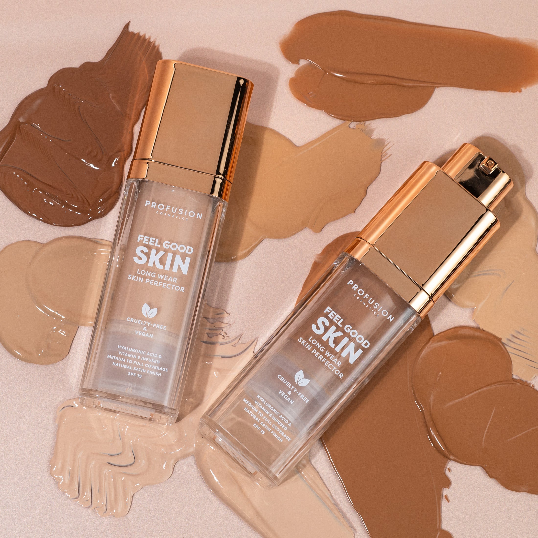 Profusion Cosmetics Feel Good Skin Long Wear Skin Perfector face product in fair shade, showcasing smooth, natural skin finish.