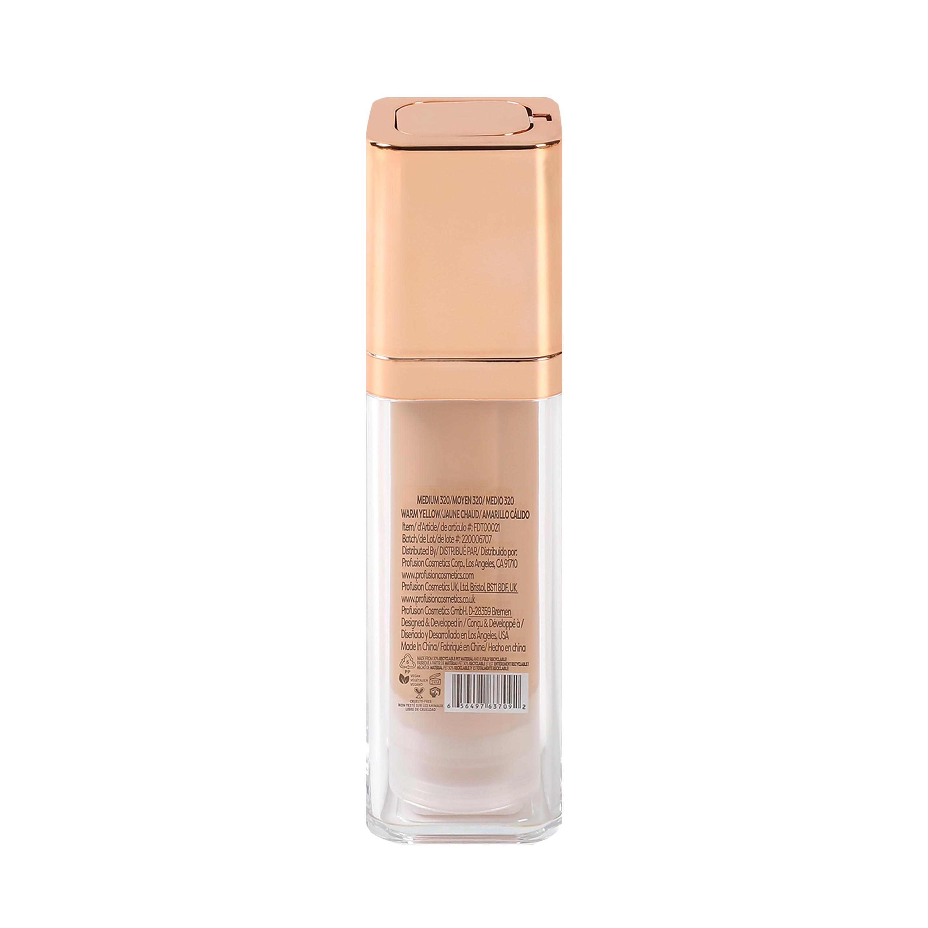 Profusion Cosmetics Feel Good Skin Long Wear Skin Perfector face makeup in fair shade, smooth and natural-looking skin finish