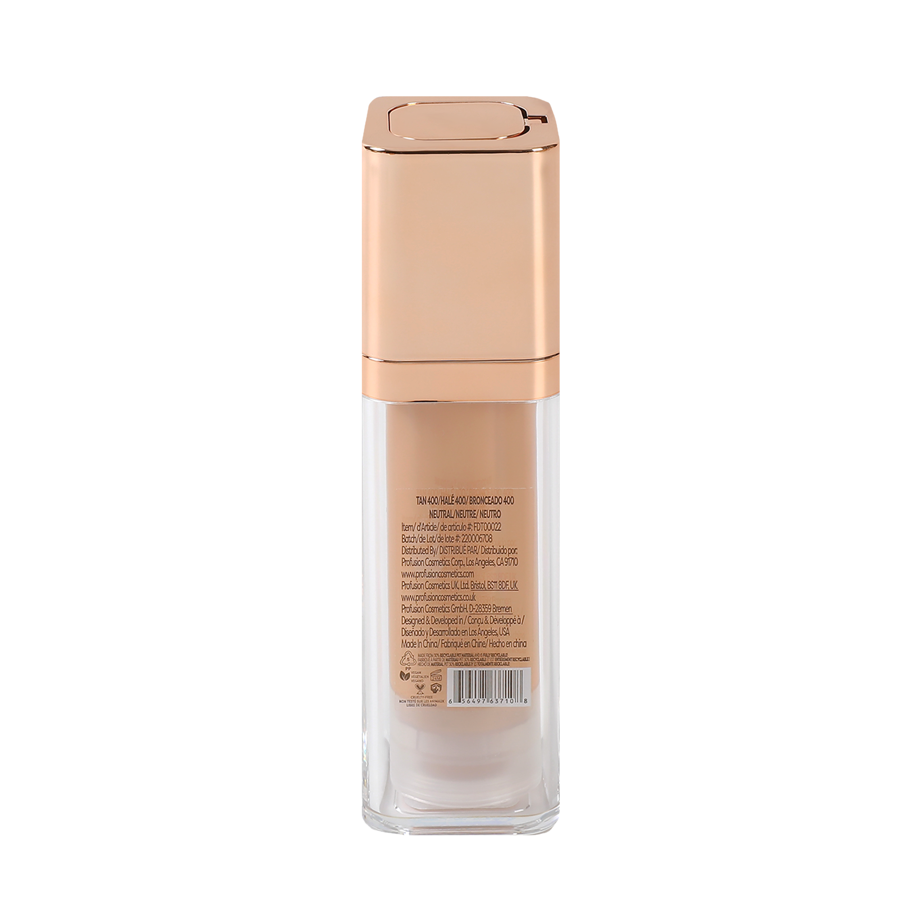 Profusion Cosmetics Feel Good Skin Long Wear Skin Perfector face product in fair shade showing smooth, natural skin finish.