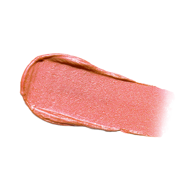 Profusion Cosmetics Shimmer Hour liquid blush and highlighter on a face, featuring a peach-mimosa shimmer finish.