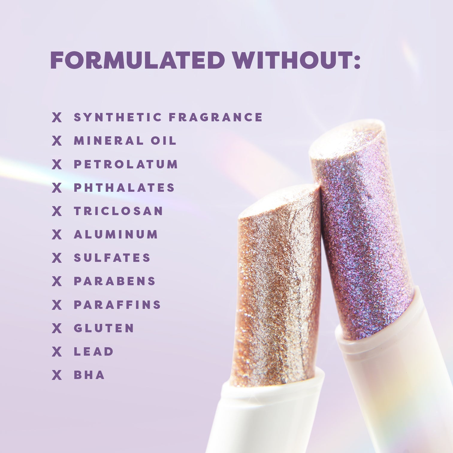 Profusion Cosmetics Jelly Beam Jelly Shimmer Stick on face, showcasing its glossy, shimmering texture for radiant skin.