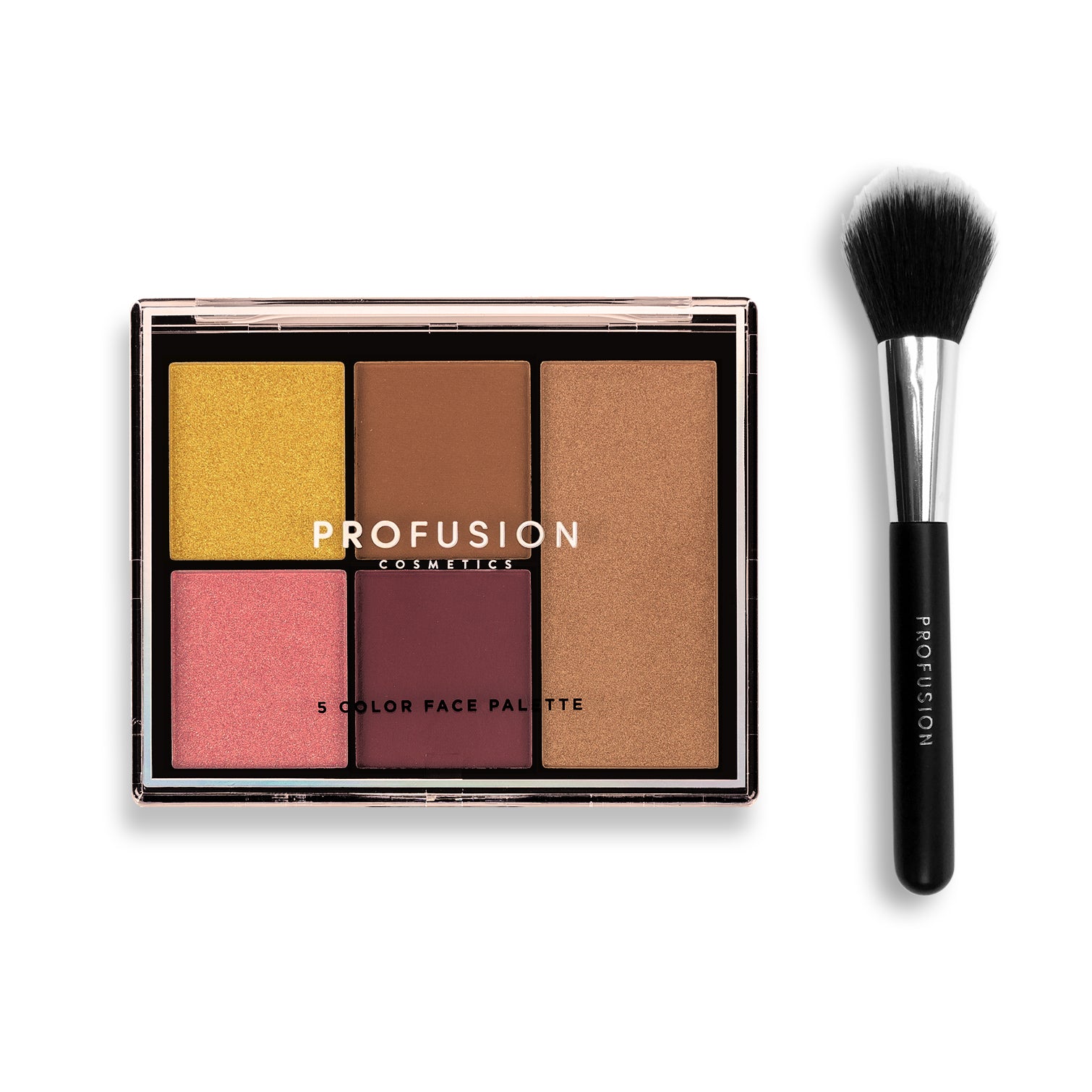 Profusion Cosmetics Face Sunlight Face Kit with skincare products and tools displayed on a clean background.