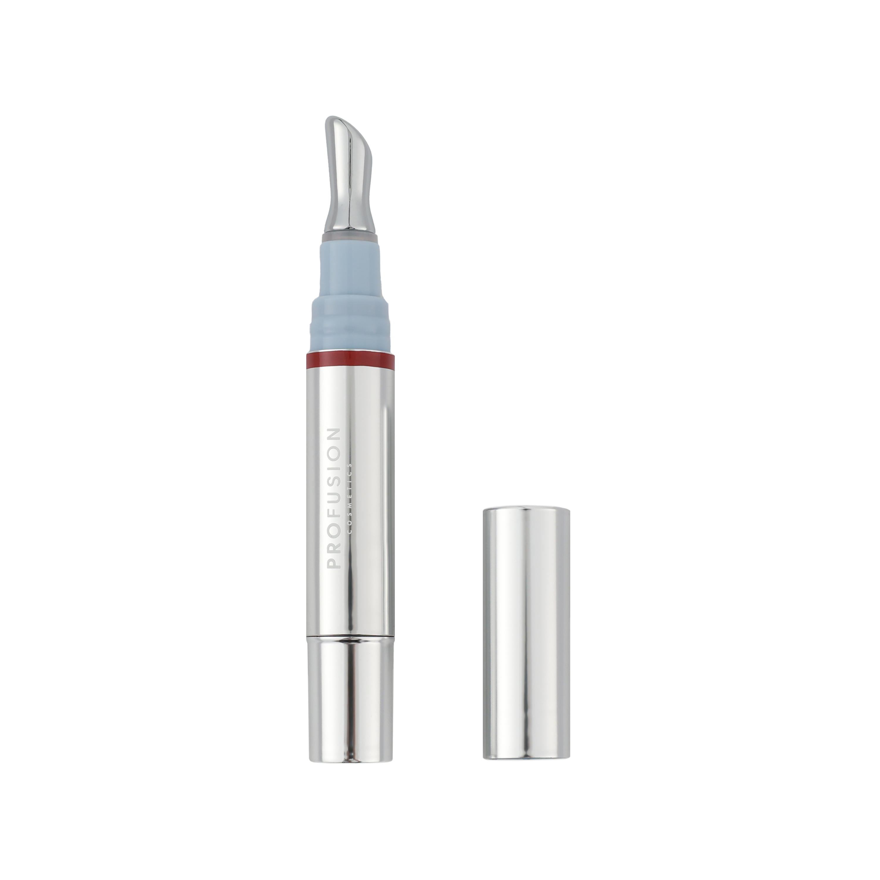 Profusion Cosmetics Frosted Kiss Cooling Plumping Lip Gloss in icy nude with frosted finish and plumping effect.