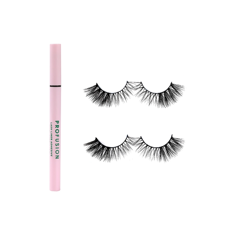 Profusion Cosmetics Matcha Love 2 Pair Lashes with glue, natural false eyelashes for a lush, green-themed eye look.