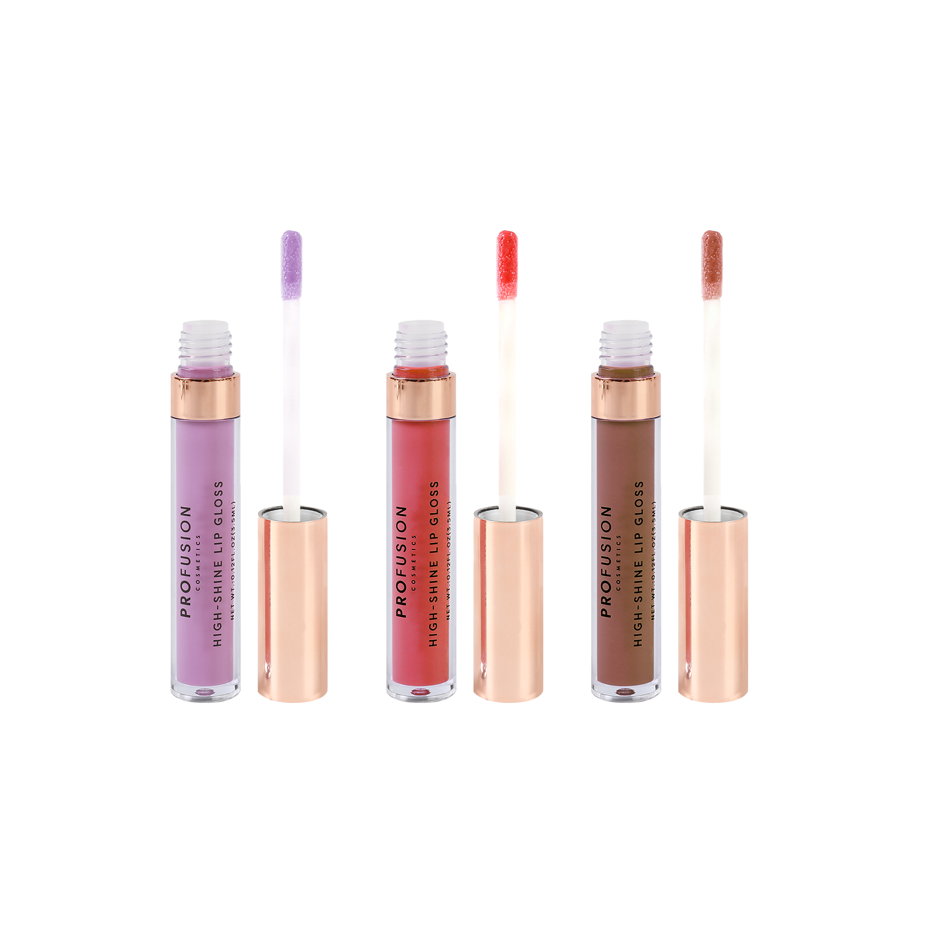 Profusion Cosmetics Frosted Snow Sparkle Frosted Lip Gloss Set with shimmering, icy-toned lip glosses in frosted packaging