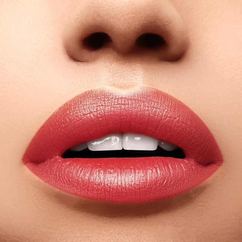 Profusion Cosmetics Perfect Pout Soft Matte Lip Tint applied to lips, showcasing smooth, velvety finish in natural lighting