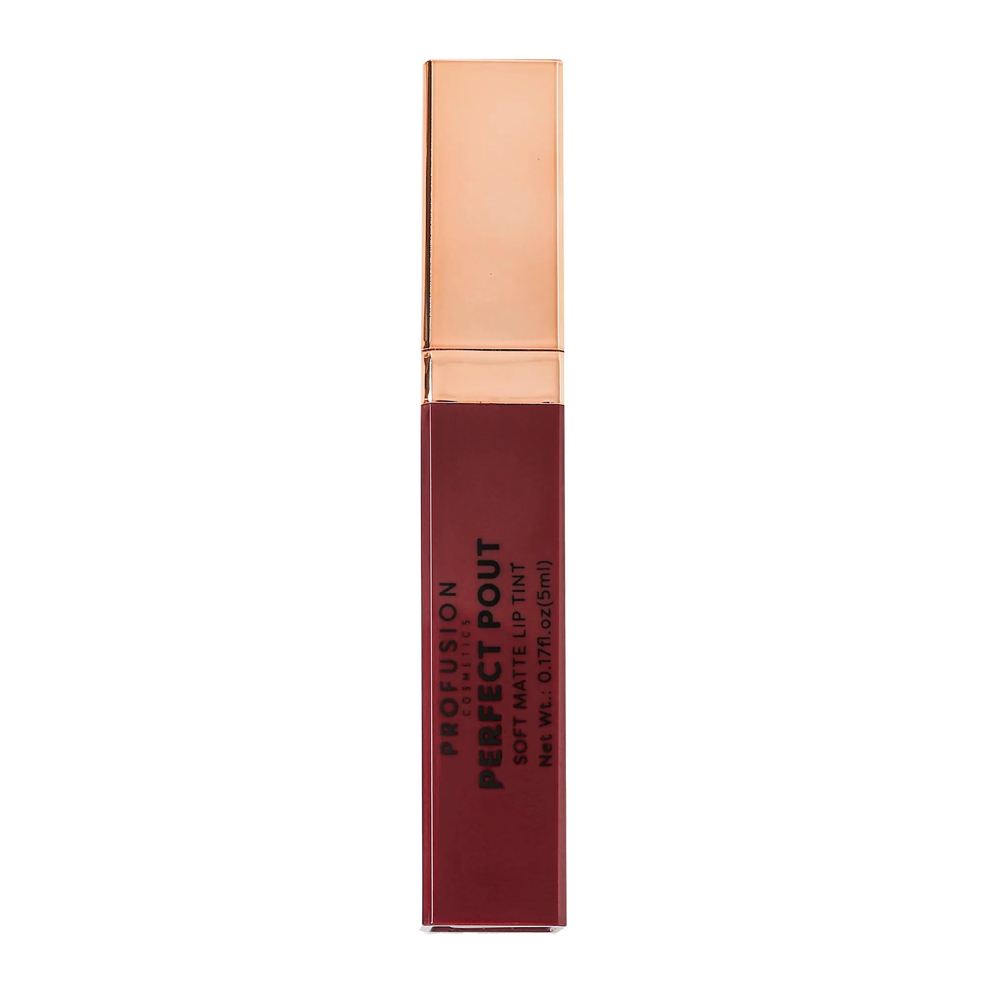 Profusion Cosmetics Perfect Pout Soft Matte Lip Tint on lips, showcasing a smooth, velvety matte finish in a natural lip color.