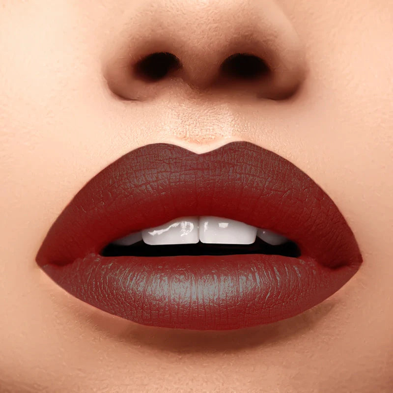Profusion Cosmetics Perfect Pout Soft Matte Lip Tint applied on lips, showcasing a smooth, velvety matte finish.