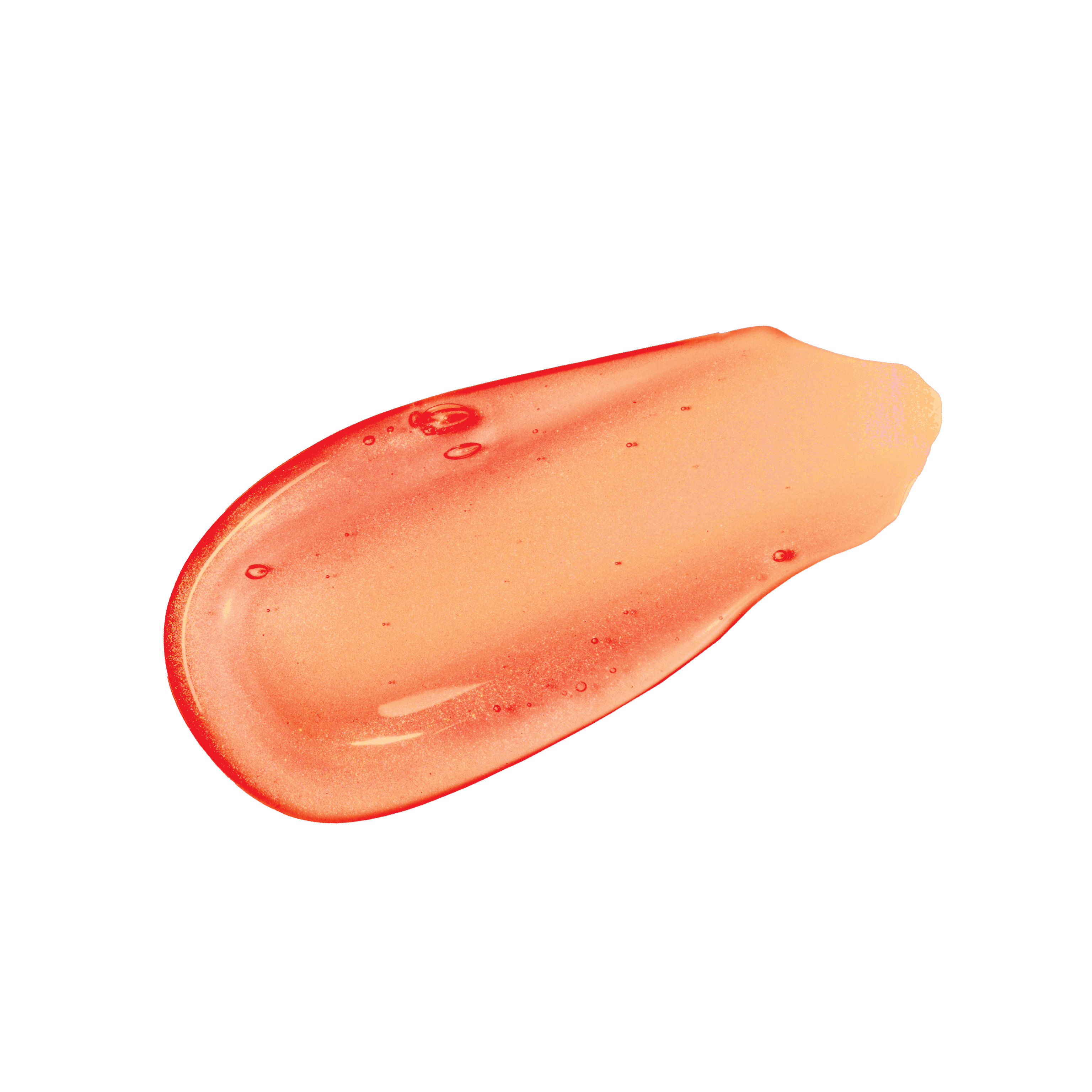 Profusion Cosmetics Jelly Drop Lip & Cheek Stain in Coral Crush, showing a vibrant, glossy lip and cheek tint application.