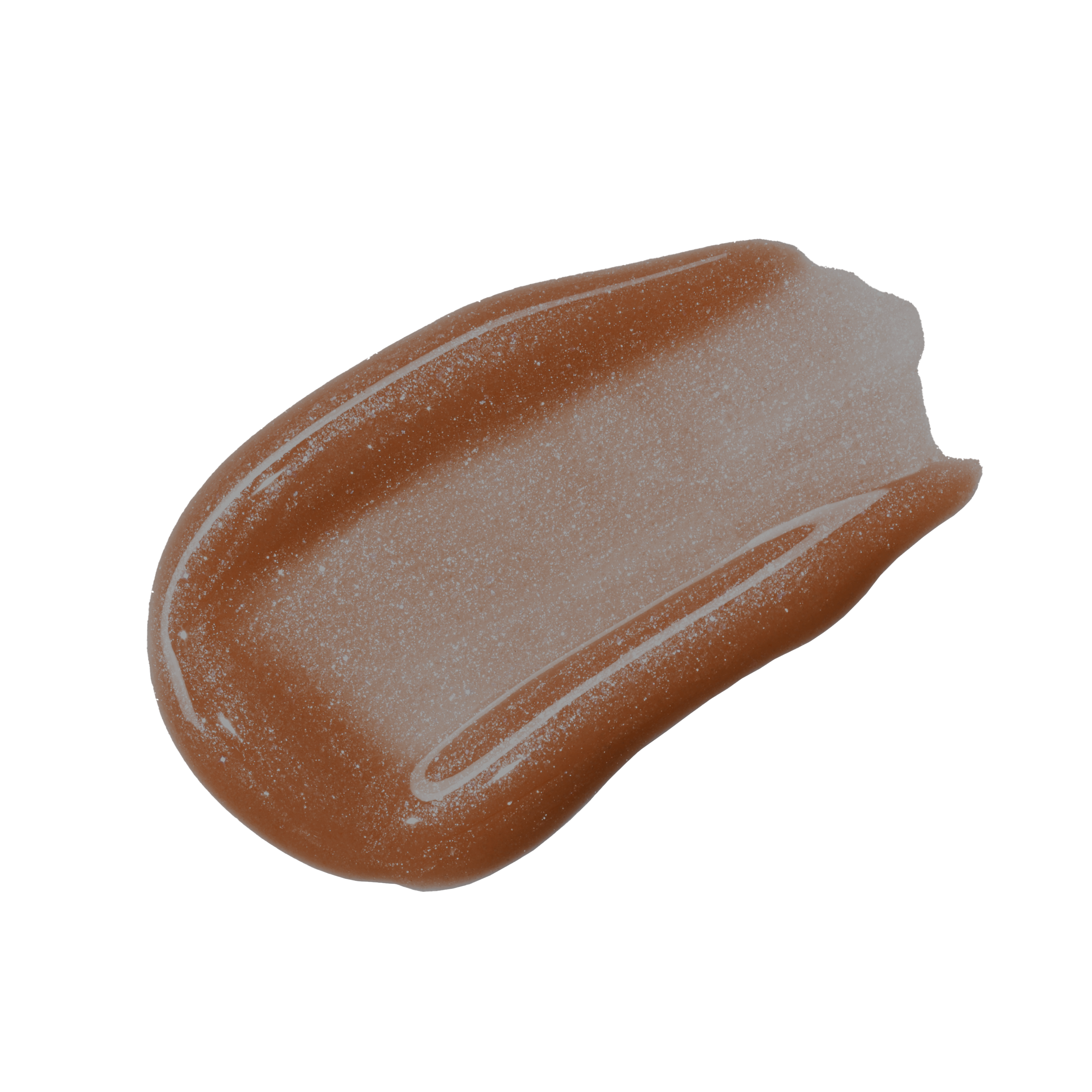 Profusion Cosmetics Glimmer Balm Hydrating Melting Lip Balm in coral, showcasing a smooth, glossy lip with a shimmering finish.