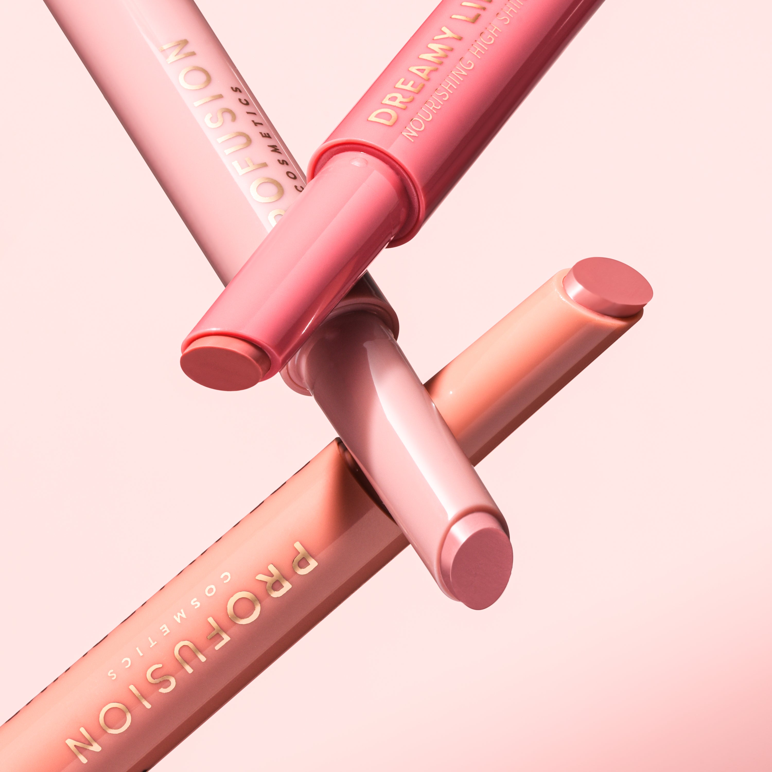 Profusion Cosmetics Dreamy Lip Plump in cozy nude, featuring smooth, plump lips with a natural nude finish.