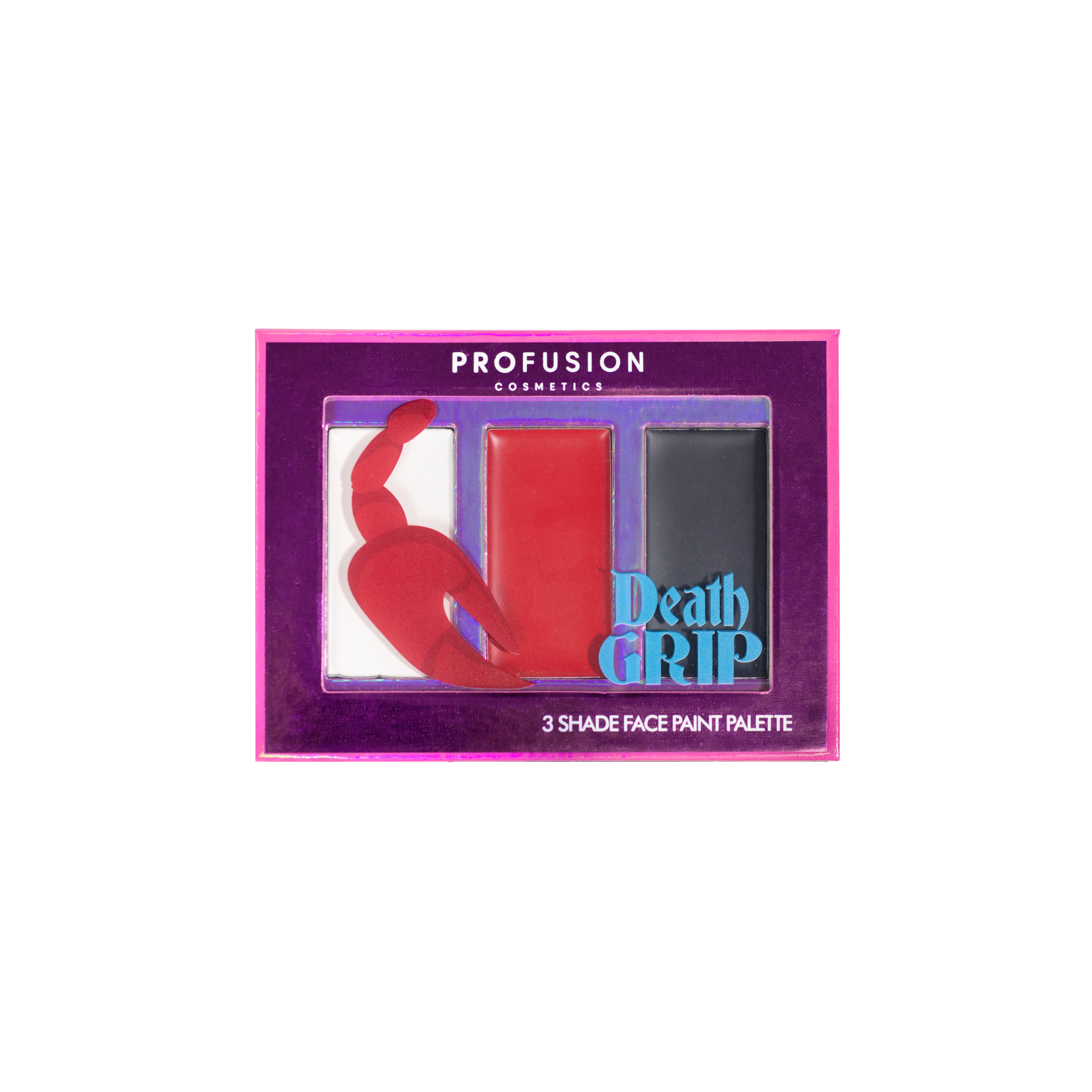 Profusion Cosmetics Sea Witch Face Paint Lips in Death Grip, with dark, matte finish and intricate sea-themed design.