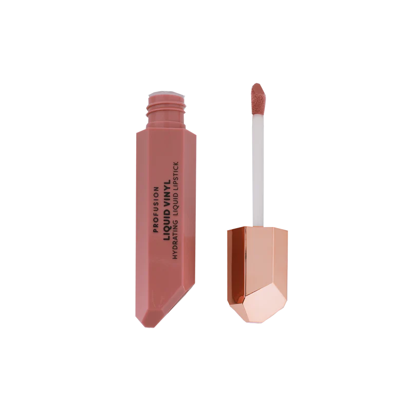 Profusion Cosmetics Hydrating Liquid Lip Gloss applied on lips, showcasing a glossy, smooth finish with a natural shine.