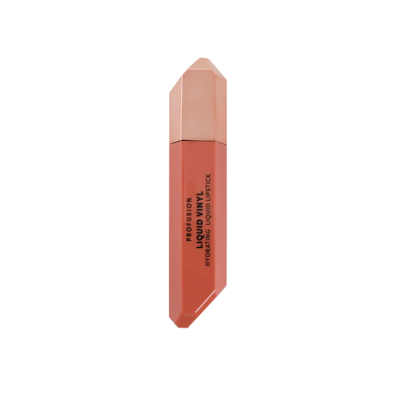 Profusion Cosmetics hydrating liquid lip gloss on lips, showcasing its glossy, smooth finish and subtle shine.