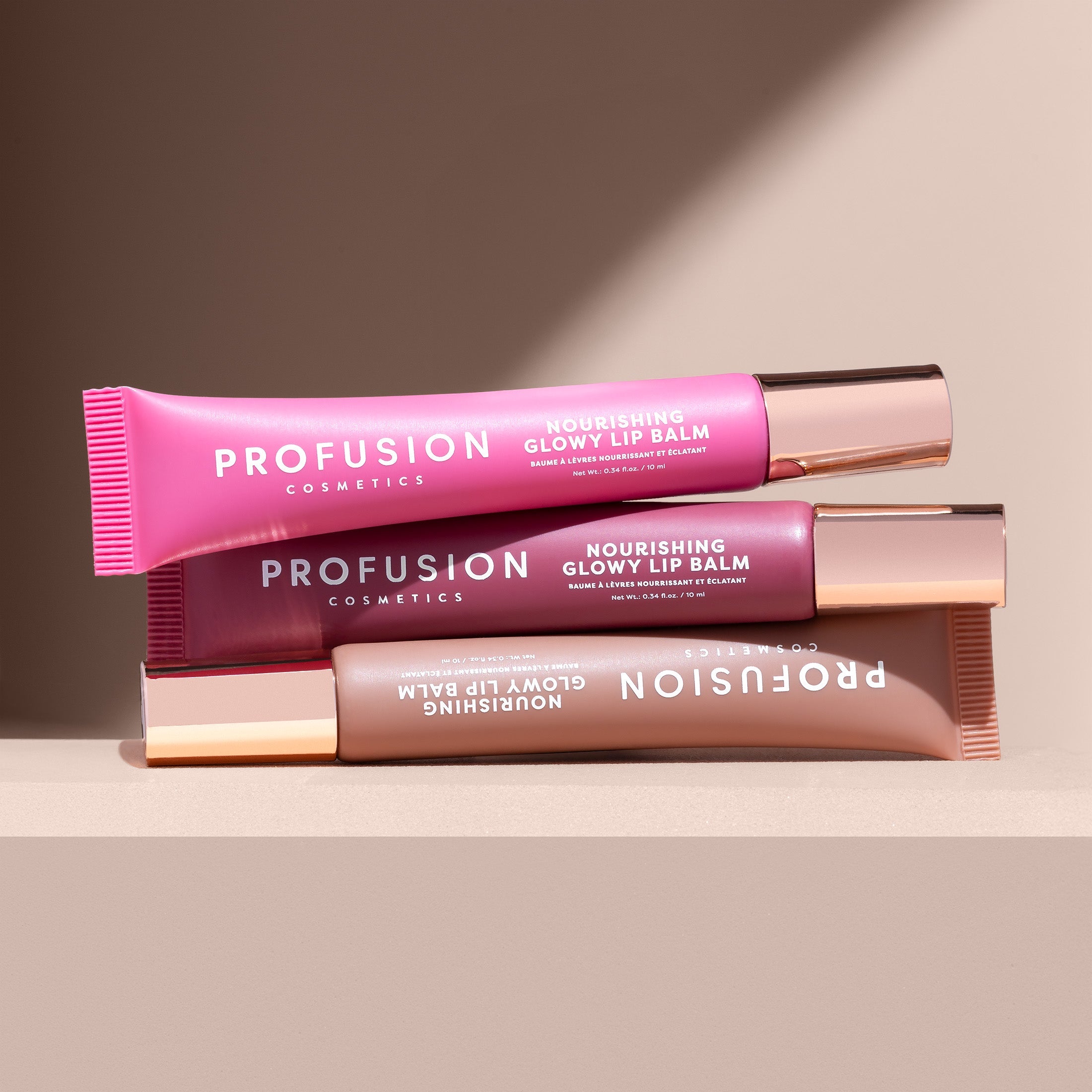 Profusion Cosmetics Lip Treat Duo featuring a soft matte lip liner and nourishing glowy lip balm in cappuccino kiss.
