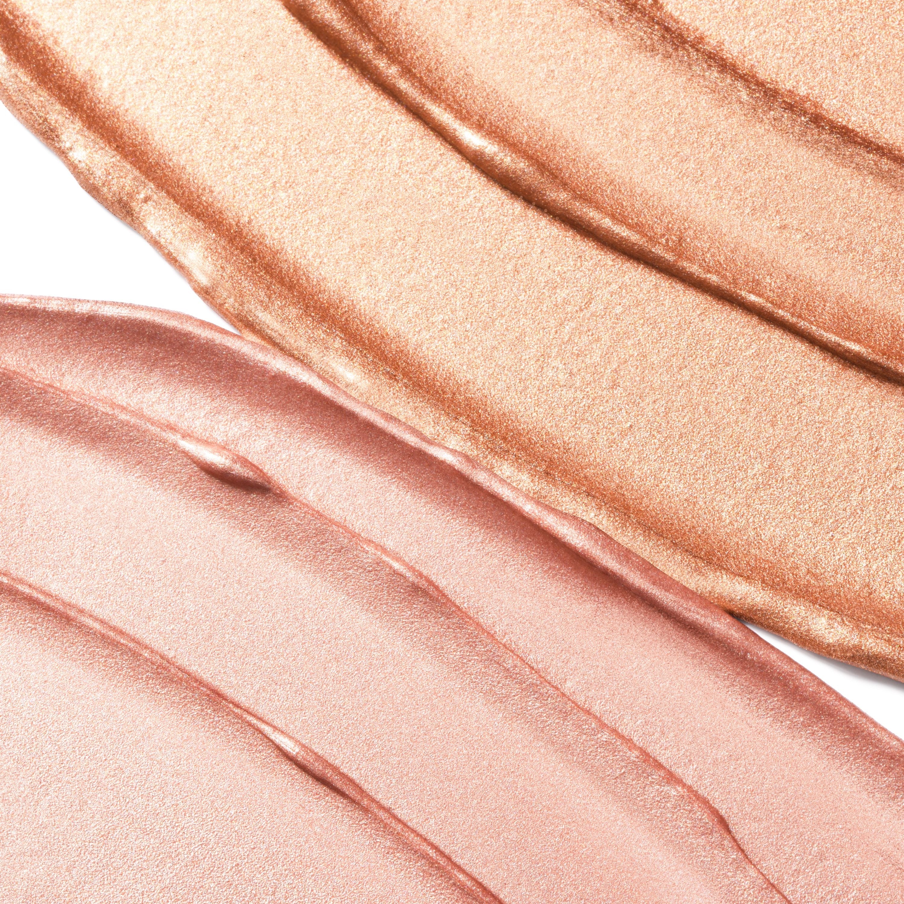 Profusion Cosmetics Radiant Glow Illuminating Liquid Highlighter in Champagne shade, showing a sleek bottle with liquid highlighter inside.